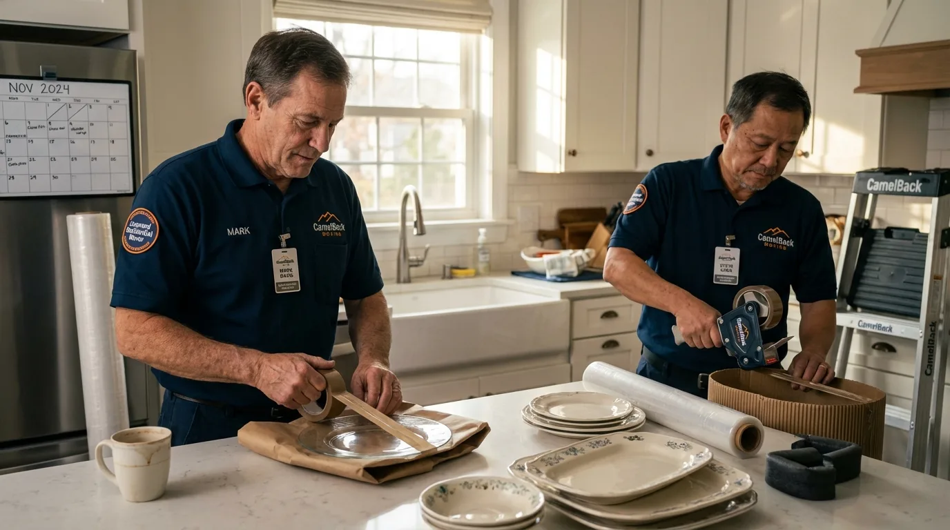 Professional crew packing kitchen dishware in Sturgis, KY